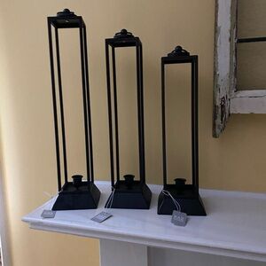 Ratz Black metal Candle Holders Set